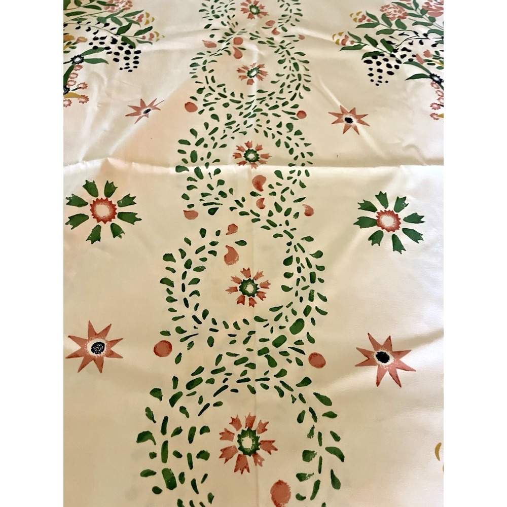 Waverly Fitch House Stencil Fabric Piece 2.3 Yards Vintage Stamped Look Floral - Picture 4 of 9